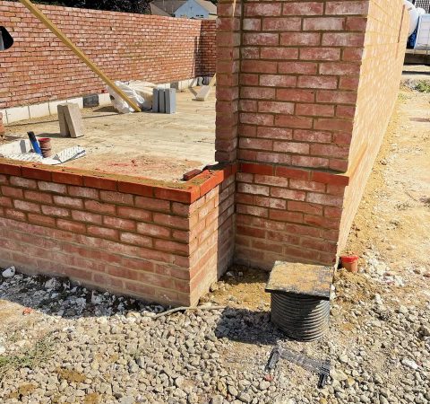 Brickwork ready for scaffold