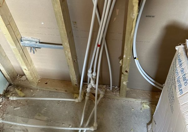 Poor plumbing and unfinished